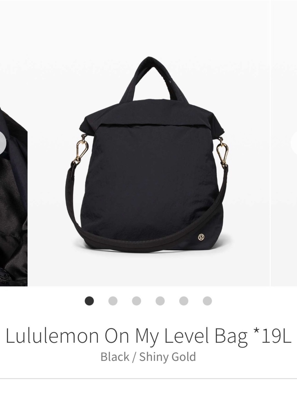 lululemon athletica Black Convertible 19L Backpack Tote with Gold Hardware